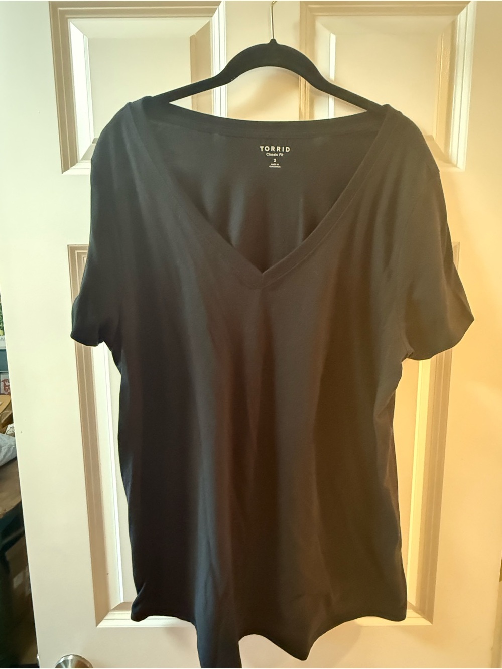 torrid Black V-Neck Short Sleeve Tee